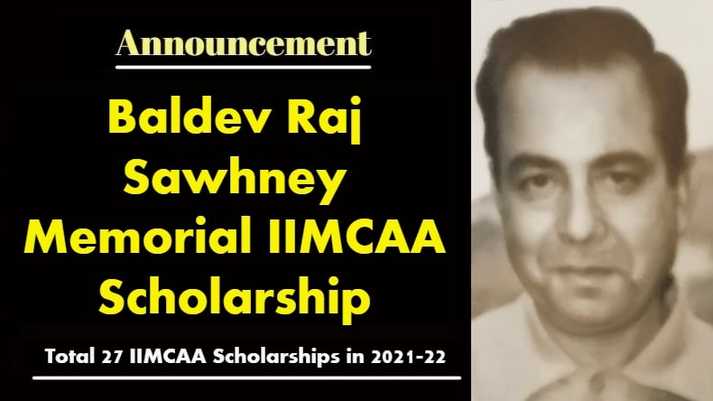 Baldev Raj Sawhney Memorial IIMCAA Scholarship by Alice Guram