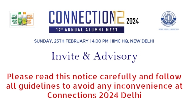 Invite & Advisory – Connections 2024 on 25 February at IIMC HQ, New Delhi